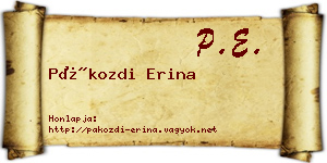 Pákozdi Erina névjegykártya